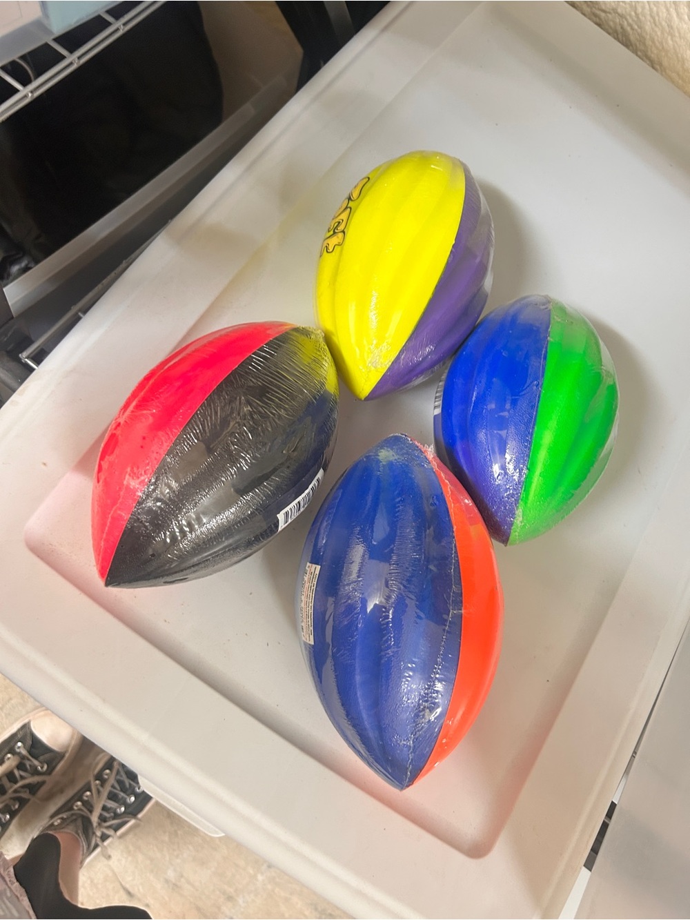 Colorful Kids Foam Footballs - Assorted Bright Colors